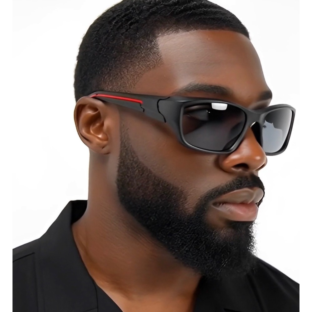 Men Sport‎ Wrap Around Sunglasses Active Lifestyle Sports Shape Dark Black Lens